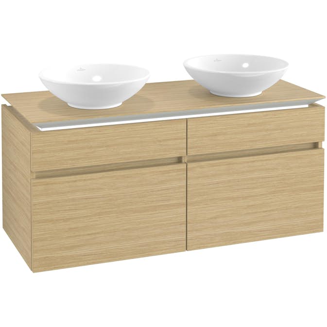 Tvättställsskåp Villeroy & Boch Legato 1200 med 4 Lådor för Två Ytmonterade Tvättställ