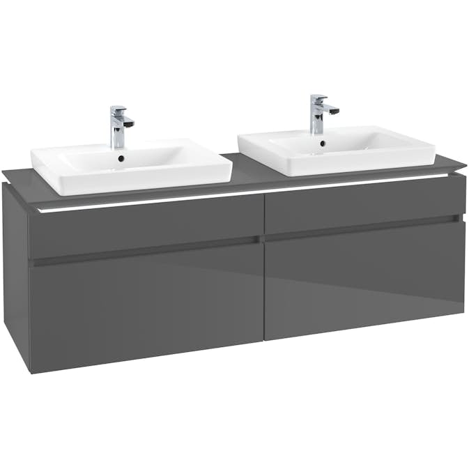 Tvättställsskåp Villeroy & Boch Legato 1600 med 4 Lådor för Två Tvättställ från Finion & Subway