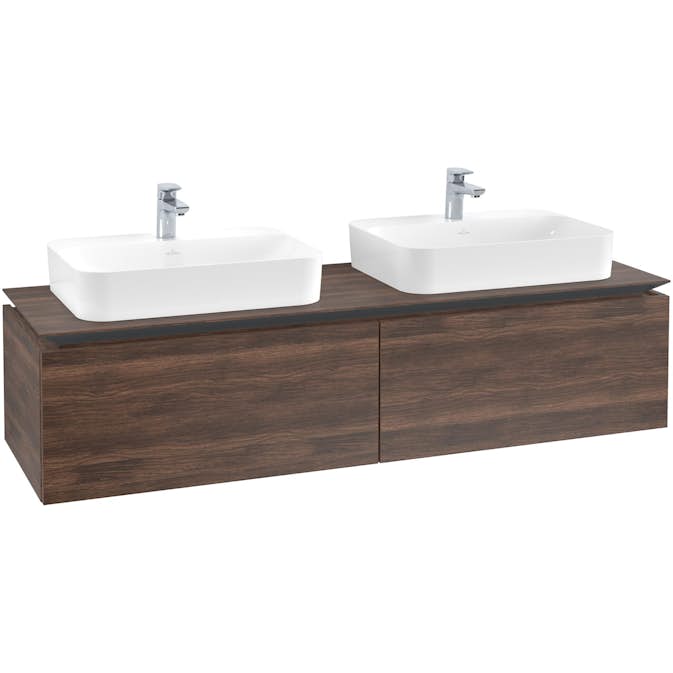 Tvättställsskåp Villeroy & Boch Legato Kompakt 1600 med 2 Lådor för Två Ytmonterade Tvättställ från Finion & Memento