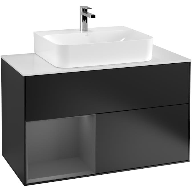 Tvättställsskåp Villeroy & Boch Finion med 2 Lådor Hylla och Bänkskiva för Centrerat Tvättställ