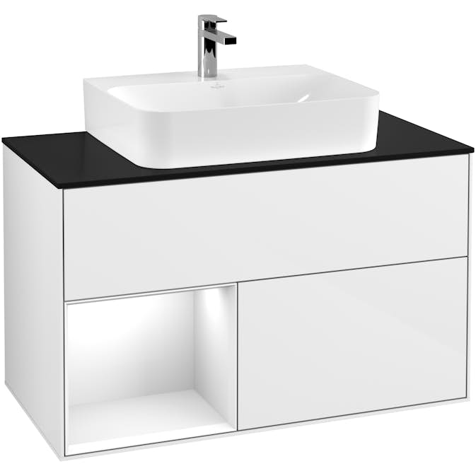 Tvättställsskåp Villeroy & Boch Finion med 2 Lådor Hylla och Bänkskiva för Centrerat Tvättställ