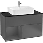 Tvättställsskåp Villeroy & Boch Finion med 2 Lådor Hylla och Bänkskiva för Centrerat Tvättställ