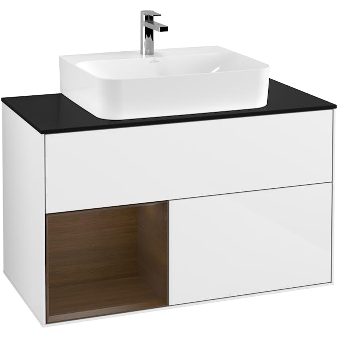Tvättställsskåp Villeroy & Boch Finion med 2 Lådor Hylla och Bänkskiva för Centrerat Tvättställ