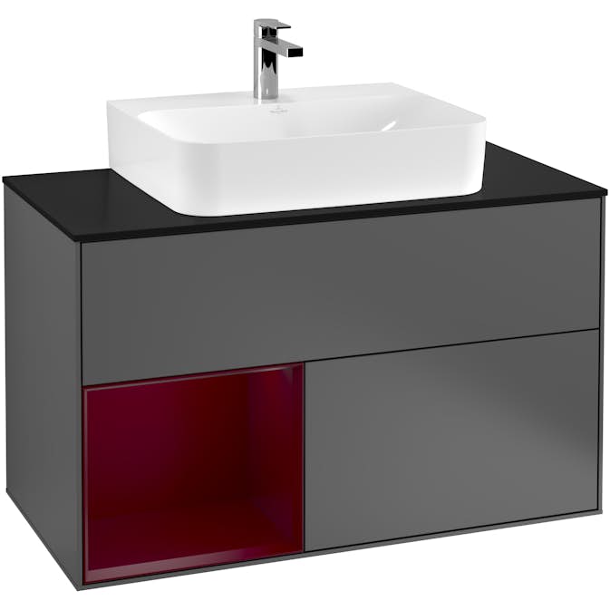 Tvättställsskåp Villeroy & Boch Finion med 2 Lådor Hylla och Bänkskiva för Centrerat Tvättställ