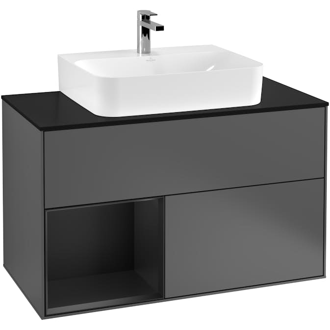 Tvättställsskåp Villeroy & Boch Finion med 2 Lådor Hylla och Bänkskiva för Centrerat Tvättställ