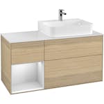 Tvättställsskåp Villeroy & Boch Finion med 3 Lådor Hylla och Bänkskiva för Ocentrerat Tvättställ