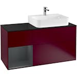 Tvättställsskåp Villeroy & Boch Finion med 3 Lådor Hylla och Bänkskiva för Ocentrerat Tvättställ