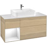 Tvättställsskåp Villeroy & Boch Finion med 3 Lådor Hylla och Bänkskiva för Centrerat Tvättställ