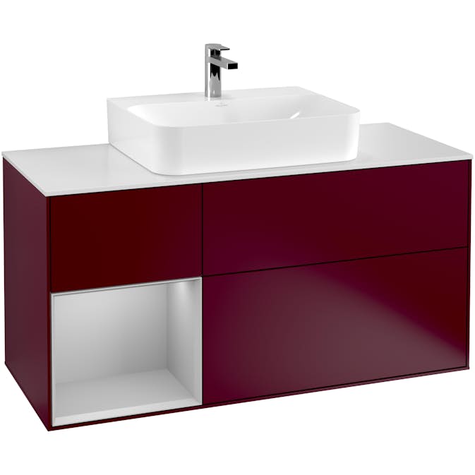 Tvättställsskåp Villeroy & Boch Finion med 3 Lådor Hylla och Bänkskiva för Centrerat Tvättställ