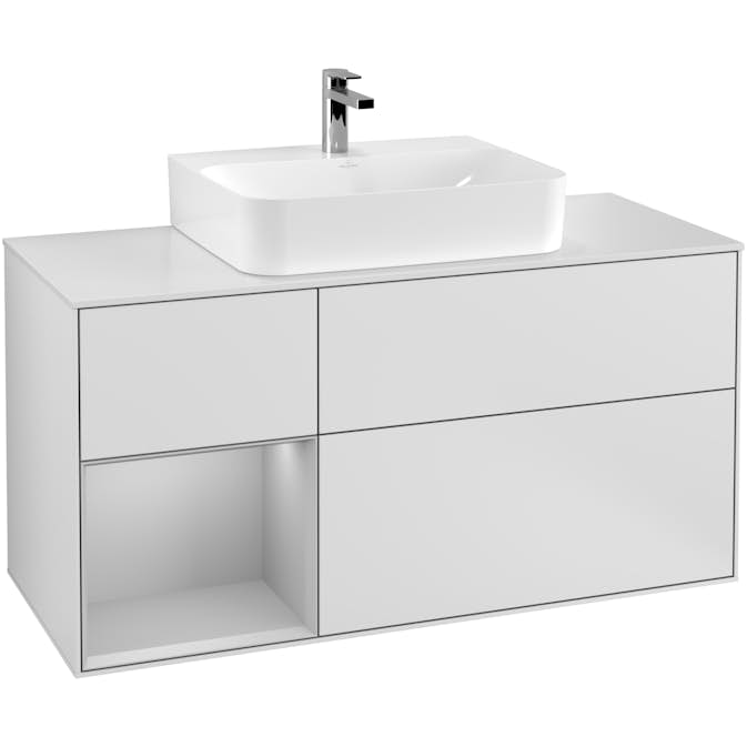 Tvättställsskåp Villeroy & Boch Finion med 3 Lådor Hylla och Bänkskiva för Centrerat Tvättställ
