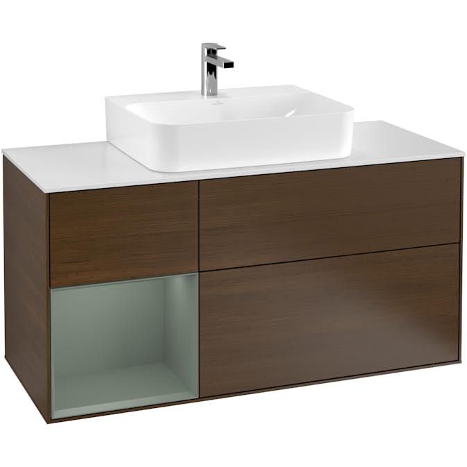 Tvättställsskåp Villeroy & Boch Finion med 3 Lådor Hylla och Bänkskiva för Centrerat Tvättställ