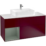 Tvättställsskåp Villeroy & Boch Finion med 3 Lådor Hylla och Bänkskiva för Centrerat Tvättställ