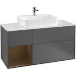 Tvättställsskåp Villeroy & Boch Finion med 3 Lådor Hylla och Bänkskiva för Centrerat Tvättställ