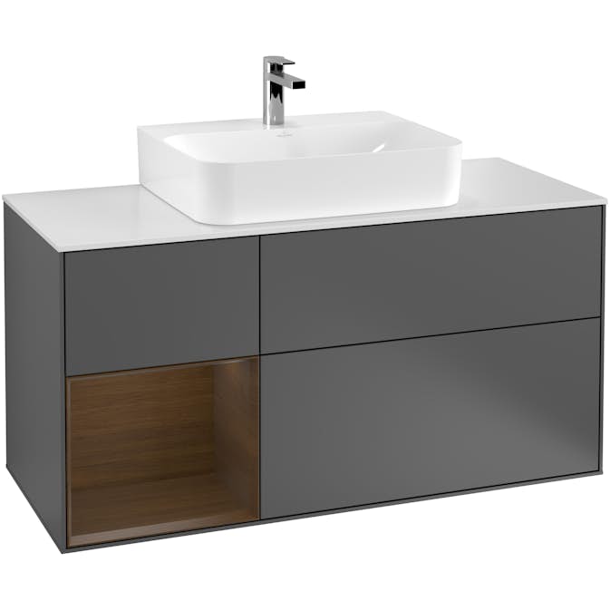 Tvättställsskåp Villeroy & Boch Finion med 3 Lådor Hylla och Bänkskiva för Centrerat Tvättställ