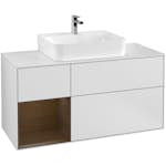 Tvättställsskåp Villeroy & Boch Finion med 3 Lådor Hylla och Bänkskiva för Centrerat Tvättställ