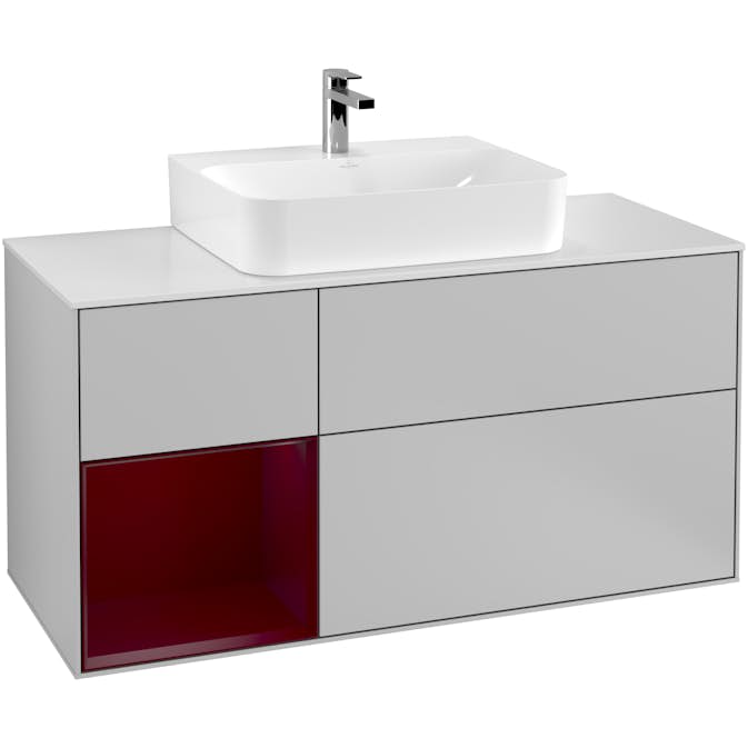 Tvättställsskåp Villeroy & Boch Finion med 3 Lådor Hylla och Bänkskiva för Centrerat Tvättställ
