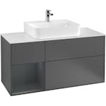 Tvättställsskåp Villeroy & Boch Finion med 3 Lådor Hylla och Bänkskiva för Centrerat Tvättställ