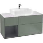 Tvättställsskåp Villeroy & Boch Finion med 3 Lådor Hylla och Bänkskiva för Centrerat Tvättställ