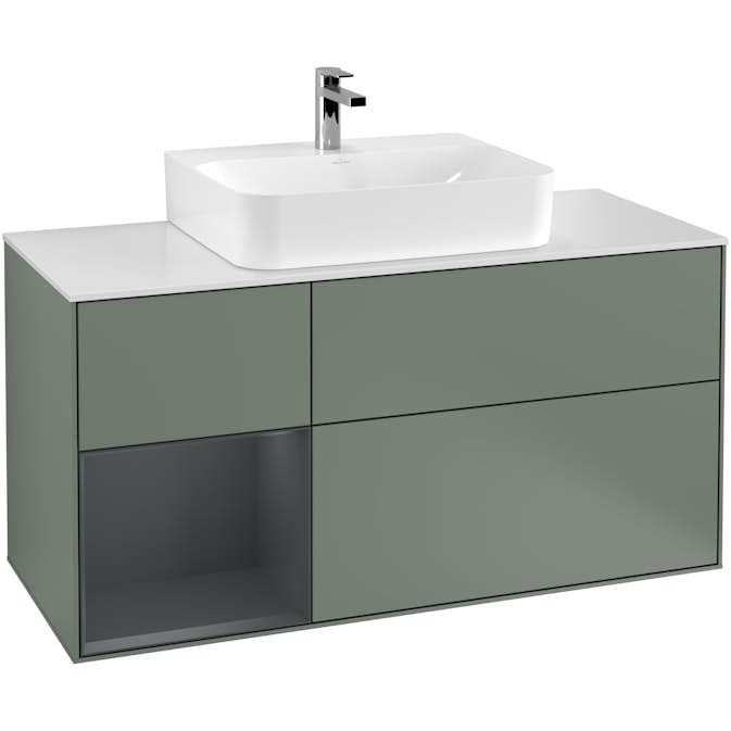 Tvättställsskåp Villeroy & Boch Finion med 3 Lådor Hylla och Bänkskiva för Centrerat Tvättställ