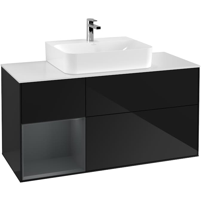 Tvättställsskåp Villeroy & Boch Finion med 3 Lådor Hylla och Bänkskiva för Centrerat Tvättställ