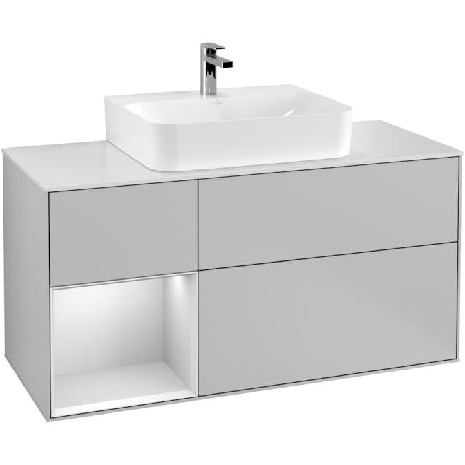 Tvättställsskåp Villeroy & Boch Finion med 3 Lådor Hylla och Bänkskiva för Centrerat Tvättställ