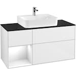 Tvättställsskåp Villeroy & Boch Finion med 3 Lådor Hylla och Bänkskiva för Centrerat Tvättställ