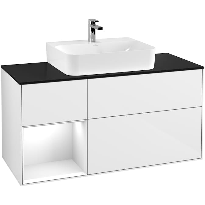 Tvättställsskåp Villeroy & Boch Finion med 3 Lådor Hylla och Bänkskiva för Centrerat Tvättställ