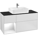 Tvättställsskåp Villeroy & Boch Finion med 3 Lådor Hylla och Bänkskiva för Centrerat Tvättställ