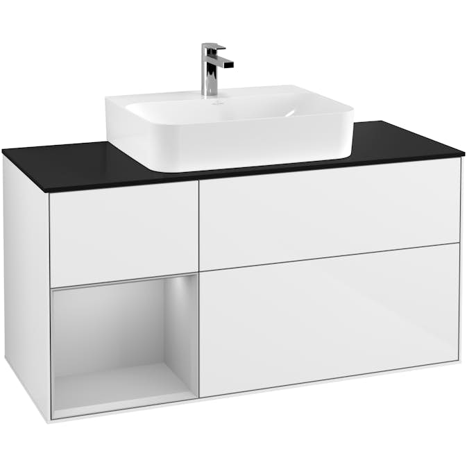 Tvättställsskåp Villeroy & Boch Finion med 3 Lådor Hylla och Bänkskiva för Centrerat Tvättställ