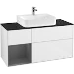 Tvättställsskåp Villeroy & Boch Finion med 3 Lådor Hylla och Bänkskiva för Centrerat Tvättställ