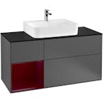 Tvättställsskåp Villeroy & Boch Finion med 3 Lådor Hylla och Bänkskiva för Centrerat Tvättställ