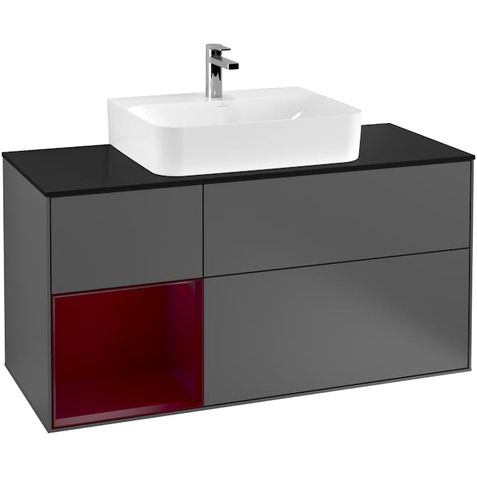 Tvättställsskåp Villeroy & Boch Finion med 3 Lådor Hylla och Bänkskiva för Centrerat Tvättställ