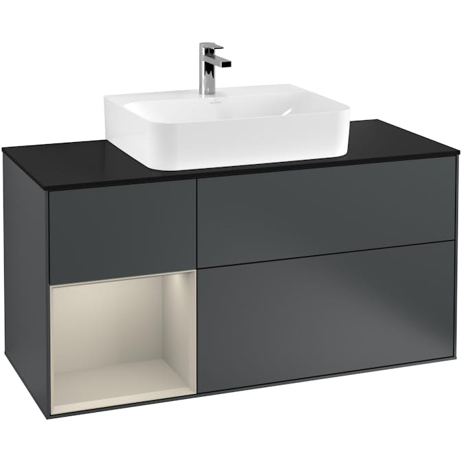 Tvättställsskåp Villeroy & Boch Finion med 3 Lådor Hylla och Bänkskiva för Centrerat Tvättställ