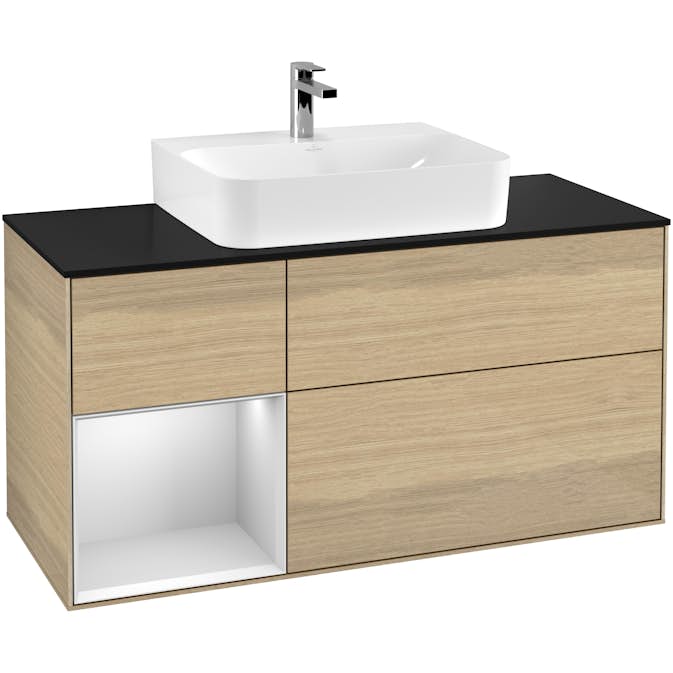 Tvättställsskåp Villeroy & Boch Finion med 3 Lådor Hylla och Bänkskiva för Centrerat Tvättställ