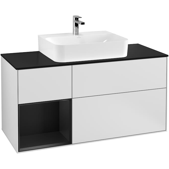 Tvättställsskåp Villeroy & Boch Finion med 3 Lådor Hylla och Bänkskiva för Centrerat Tvättställ