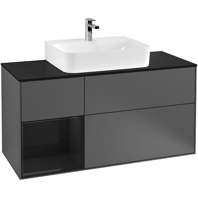 Tvättställsskåp Villeroy & Boch Finion med 3 Lådor Hylla och Bänkskiva för Centrerat Tvättställ