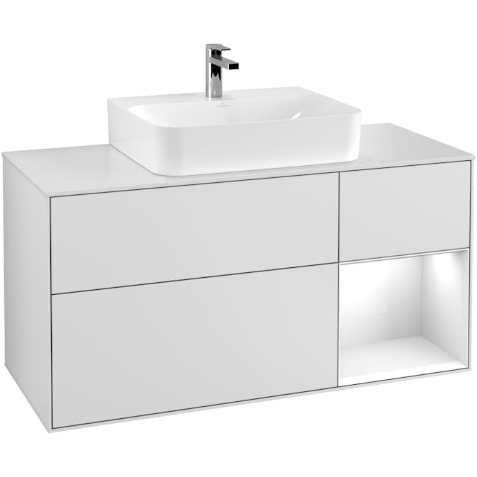 Tvättställsskåp Villeroy & Boch Finion med 3 Lådor Hylla och Bänkskiva för Centrerat Tvättställ