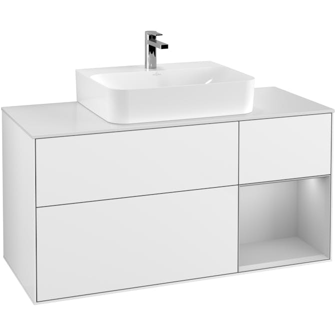 Tvättställsskåp Villeroy & Boch Finion med 3 Lådor Hylla och Bänkskiva för Centrerat Tvättställ