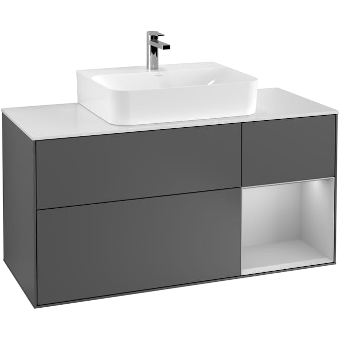 Tvättställsskåp Villeroy & Boch Finion med 3 Lådor Hylla och Bänkskiva för Centrerat Tvättställ