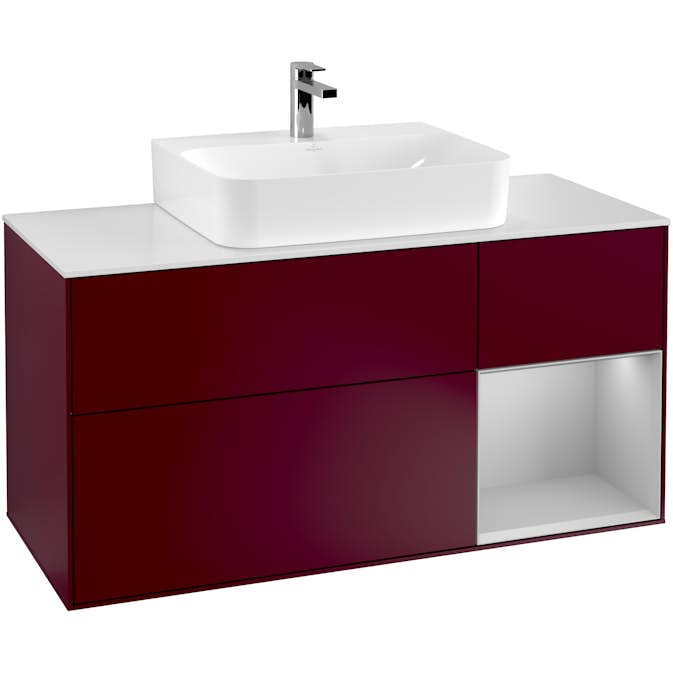 Tvättställsskåp Villeroy & Boch Finion med 3 Lådor Hylla och Bänkskiva för Centrerat Tvättställ