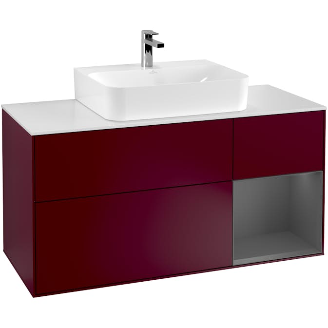 Tvättställsskåp Villeroy & Boch Finion med 3 Lådor Hylla och Bänkskiva för Centrerat Tvättställ