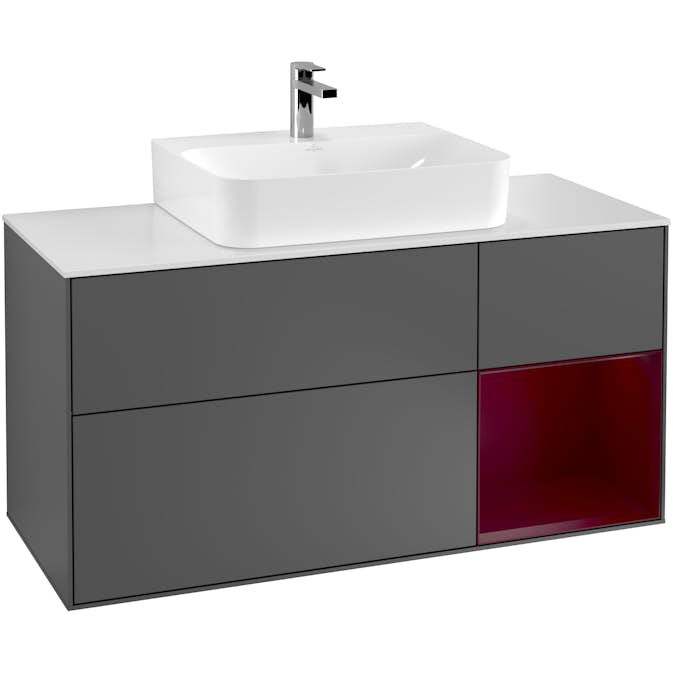 Tvättställsskåp Villeroy & Boch Finion med 3 Lådor Hylla och Bänkskiva för Centrerat Tvättställ