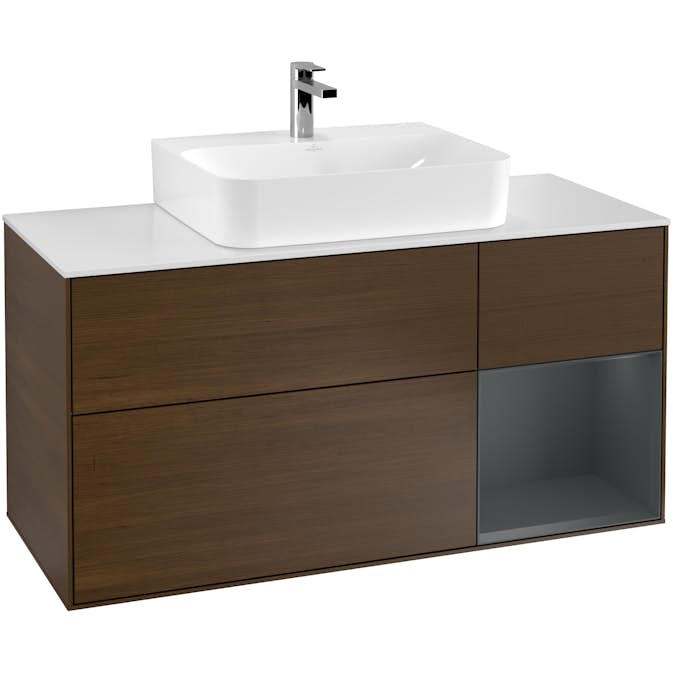 Tvättställsskåp Villeroy & Boch Finion med 3 Lådor Hylla och Bänkskiva för Centrerat Tvättställ