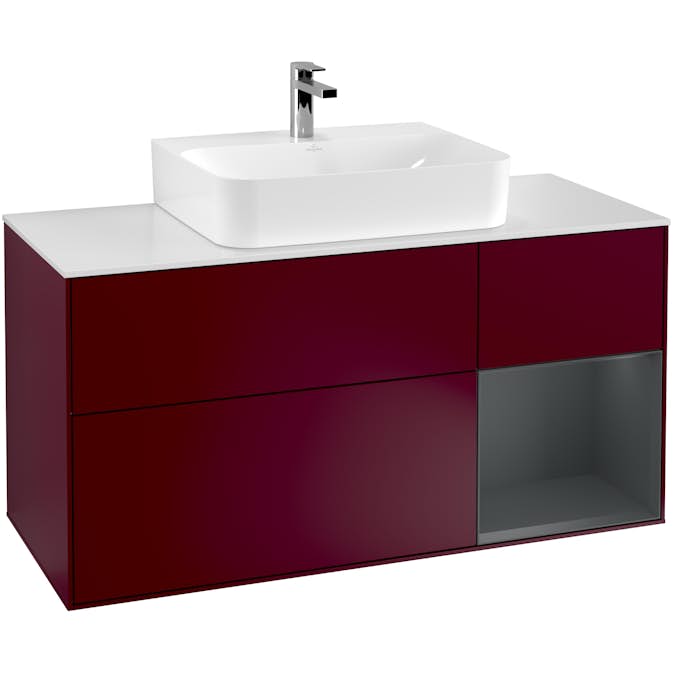 Tvättställsskåp Villeroy & Boch Finion med 3 Lådor Hylla och Bänkskiva för Centrerat Tvättställ