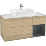 Tvättställsskåp Villeroy & Boch Finion med 3 Lådor Hylla och Bänkskiva för Centrerat Tvättställ