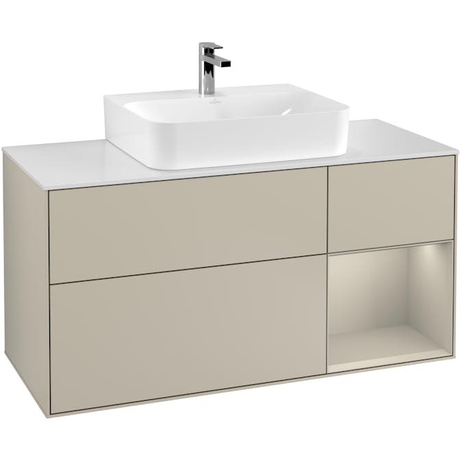 Tvättställsskåp Villeroy & Boch Finion med 3 Lådor Hylla och Bänkskiva för Centrerat Tvättställ