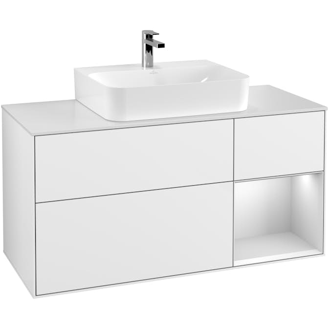 Tvättställsskåp Villeroy & Boch Finion med 3 Lådor Hylla och Bänkskiva för Centrerat Tvättställ