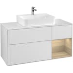 Tvättställsskåp Villeroy & Boch Finion med 3 Lådor Hylla och Bänkskiva för Centrerat Tvättställ