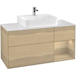 Tvättställsskåp Villeroy & Boch Finion med 3 Lådor Hylla och Bänkskiva för Centrerat Tvättställ