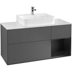 Tvättställsskåp Villeroy & Boch Finion med 3 Lådor Hylla och Bänkskiva för Centrerat Tvättställ